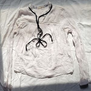 Active USA White Blouse with Black Accent